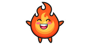 Icon eines lachenden Flämmchens