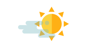 Illustration eine Sonne mit zarter Wolke